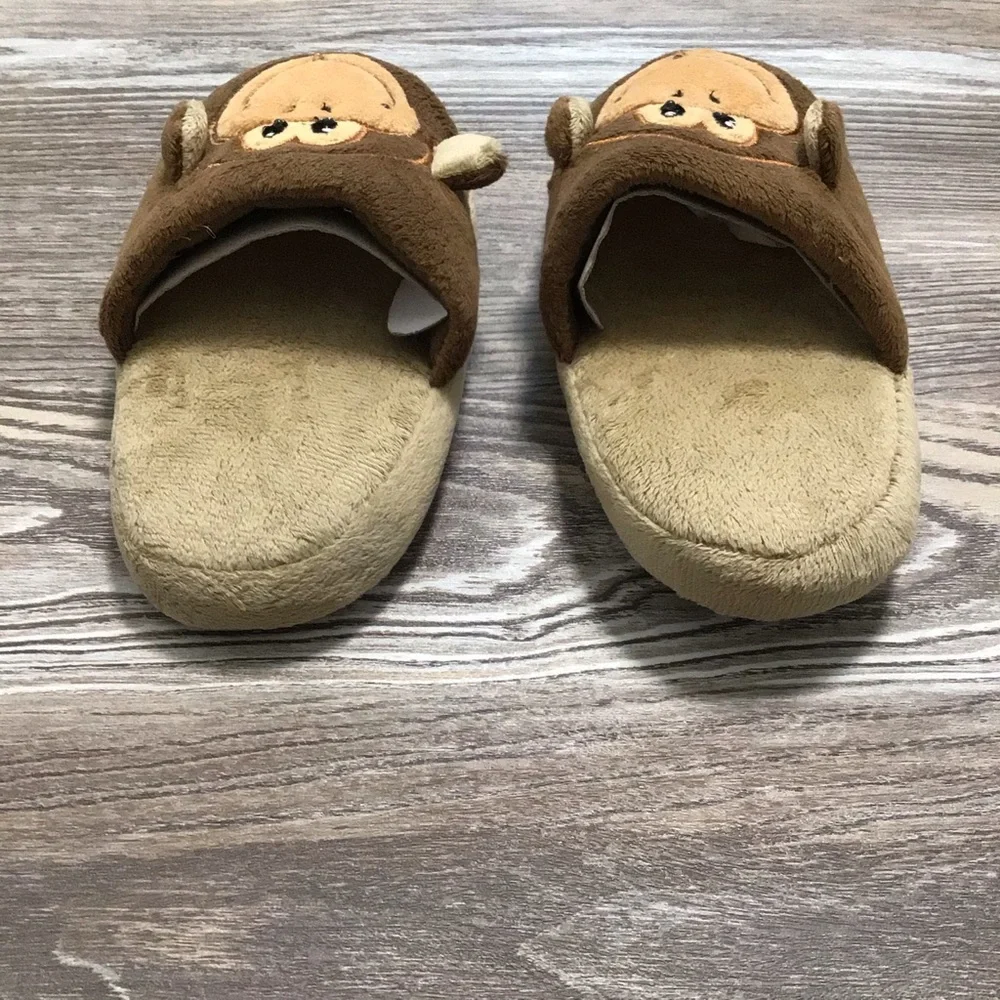 Avon Blinky Buddies Monkey Brown Slippers Small 11-12 NWT